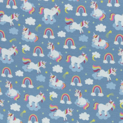Jersey - Prinzessin Phantasie Einhorn rauchblau